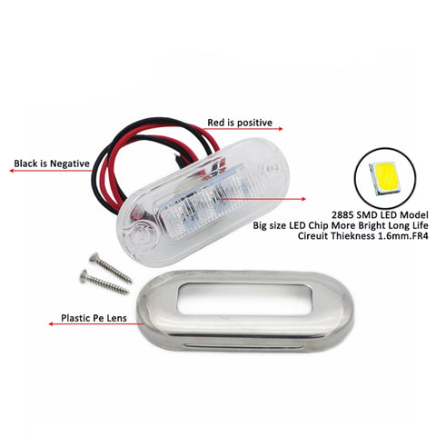 5 pezzi MK-056 Luce subacquea impermeabile in acciaio inossidabile da 3 pollici 12V per nave/yacht, 12V White Light, 12V Blue Light - Novalix Store