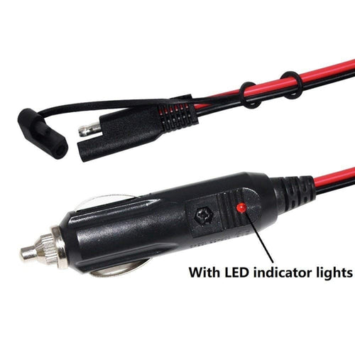 12V SAE Car Power Cord for Solar Battery Charging - 1.5m