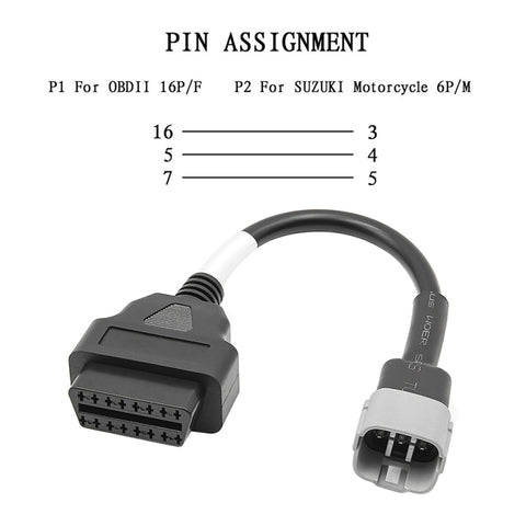 Cavo OBD 16PIN Femmina a 6PIN per Moto Suzuki