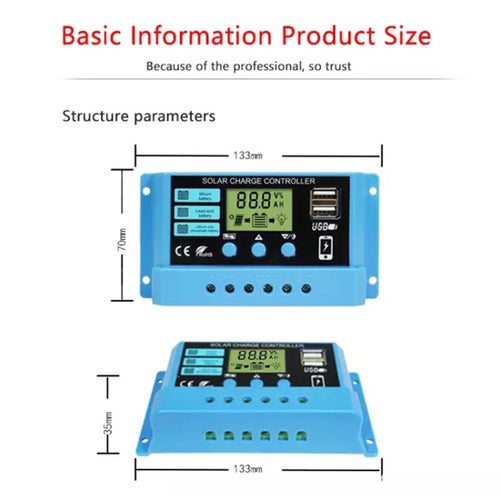 30A Solar Charge Controller for 12V/24V Batteries
