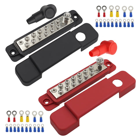 Ensemble de batteries de bus à barres pour la distribution de l'alimentation à 12 vies 48V 180A, 12 voies