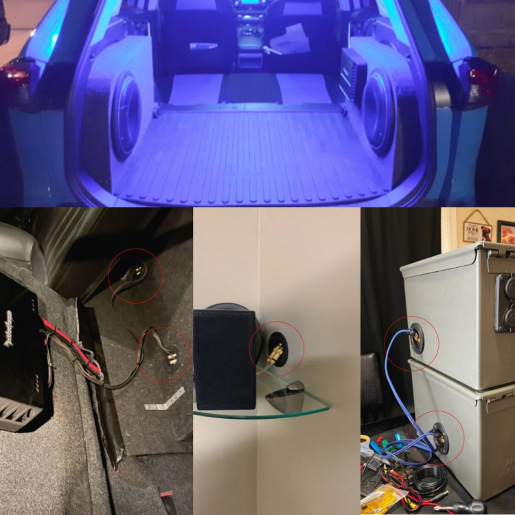 2-in-1 Car Speaker Box Jacks with Gold Plate Design