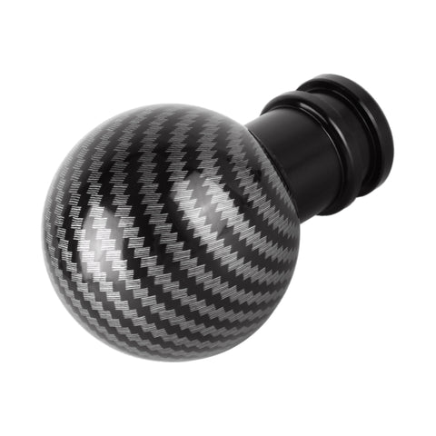 Pomello del cambio en métal avec structure en fibre de carbone universelle pour voiture, Noir, Rouge, Argent Noir