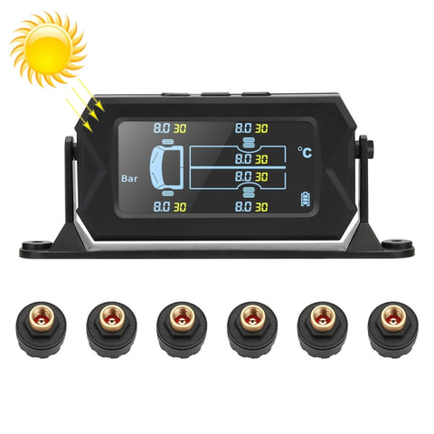 Système de surveillance de la pression pneumatique sans fil, solaire, 8 bars, TPMS, 6 capteurs externes, pour bus et camion à 6 routes, 8 bars
