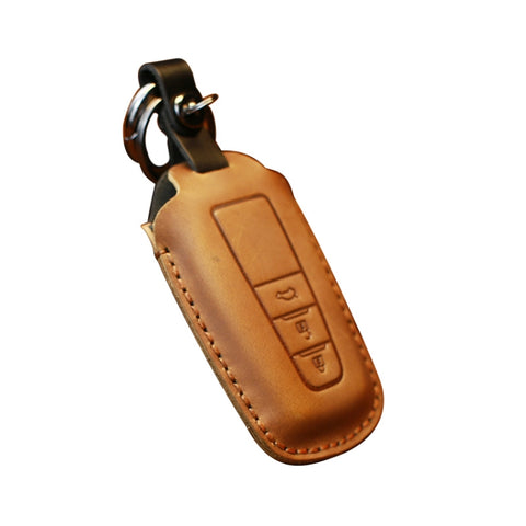 Housse de protection pour clé en peau de vache pour voiture Toyota, version à trois clés, pour Toyota, Version à trois clés