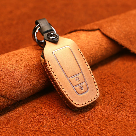 Housse de protection pour clé en peau de vache pour voiture Toyota, version a due chiavi, Pour Toyota, Version à deux clés, Pour Toyota, Version à deux clés