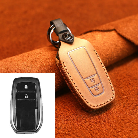 Housse de protection pour clé en peau de vache pour voiture Toyota, version a due chiavi, Pour Toyota, Version à deux clés, Pour Toyota, Version à deux clés