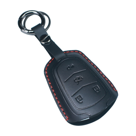 Pour Cadillac Custodia protettiva per chiave en pelle di vacchetta per auto, versione a quattro chiavi, pour Cadillac, Version quatre clés