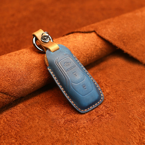 Pour Ford Old Style Car Custodia protettiva per chiave en pelle di vacchetta, pour Ford Old Style