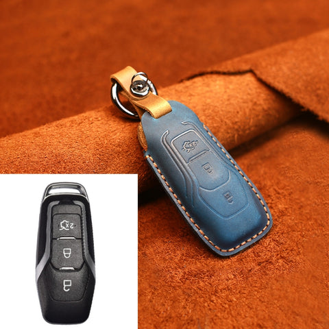 Pour Ford Old Style Car Custodia protettiva per chiave en pelle di vacchetta, pour Ford Old Style