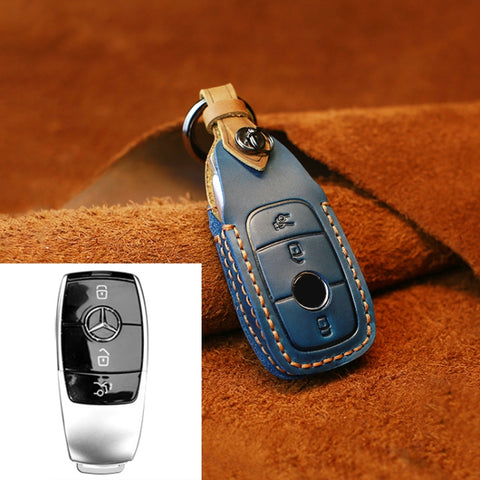 Pour Mercedes-Benz New Style Car Custodia protettiva per chiave in pelle di vacchetta, Pour Mercedes-Benz New Style