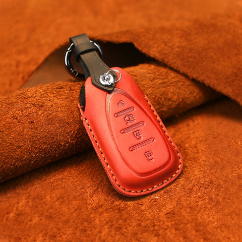 Housse de protection pour clé en peau de vache pour voiture Chevrolet, version à quattro chiavi, pour Chevrolet, Version quatre clés