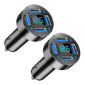 4 in 1 USB Car Charger with Digital Display - 4.8A Power