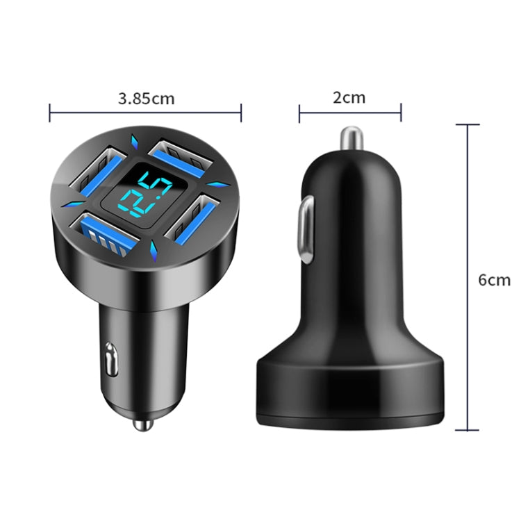 4 in 1 USB Car Charger with Digital Display - 4.8A Power
