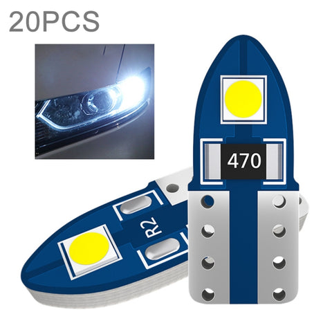 Lampada da 20 pezzi T10 3030-2SMD per auto a luce bianca LED, T10 3030-2SMD