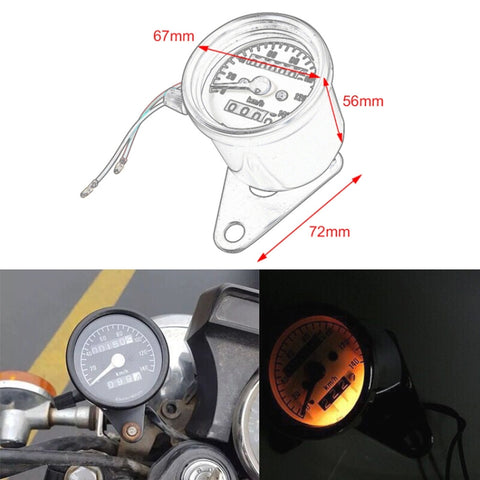 Contachilometri contachilometri modificato retrò per motocicletta, Compteur de vitesse kilométrique (noir), Compteur de vitesse kilométrique (argent)