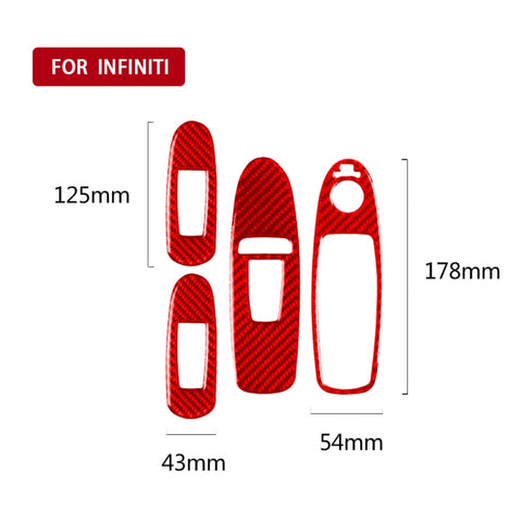 Adhésif décoratif pour panneau de sol en verre pour les plus fins du style B en fibre de carbone pour voiture pour Infiniti Q50 2014-2020, guide de route, lève-vitre de style B, conduite à droite