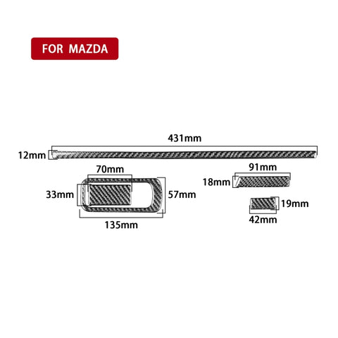Adhésif décoratif pour porte-bagages de voiture en fibre de carbone pour Mazda 3 Axela 2020, guide vers l'avant et l'arrière, cadre de rangement