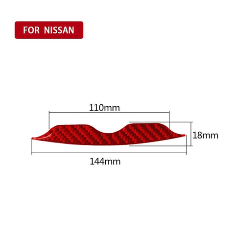 Striscia decorativa del pannello di regolazione dell'aria condizionata in fibra di carbonio per Nissan 370Z / Z34 2009-, guida a destra ea sinistra universale, Pannello di regolazione aria condizionata 2 in 1