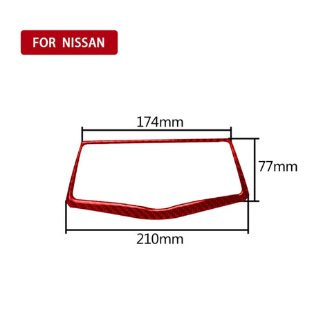 Adhésif décoratif pour panneau des boutons de navigation multimédia en fibre de carbone pour voiture pour Nissan 370Z / Z34 2009-, guide vers l'extrémité et un côté universel, panneau de boutons de navigation multimédia