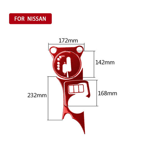 Adhésif décoratif pour panneaux portables pour voiture en fibre de carbone 5 en 1 pour Nissan 370Z / Z34 2009-, guide à sinistra, panneau porte-gobelet d'eau d'engrenage, conduite à gauche