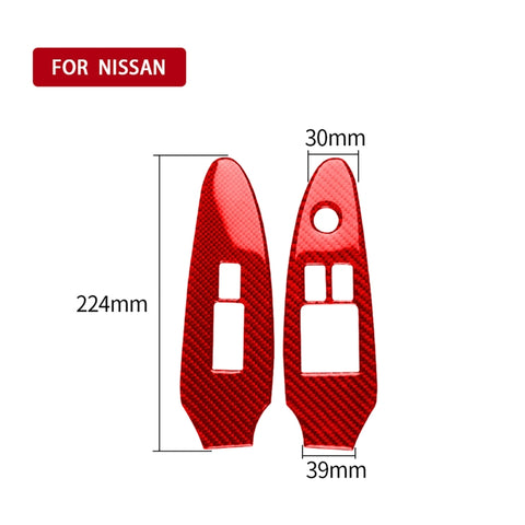 Adhésif décoratif pour panneaux de cristaux en fibre de carbone 2 en 1 pour Nissan 370Z / Z34 2009-, guide pour la configuration basse, panneau de lève-vitre, conduite à droite