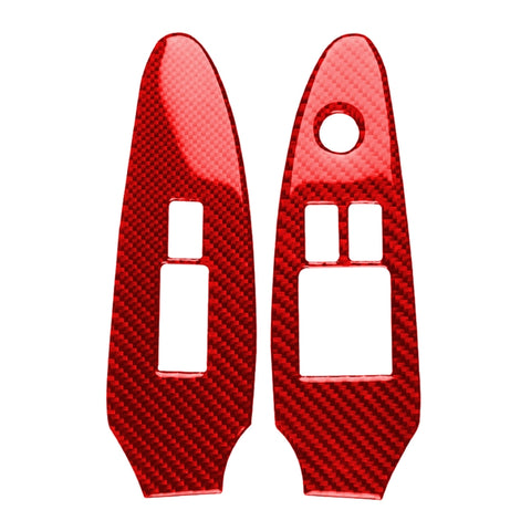 Adhésif décoratif pour panneaux de cristaux en fibre de carbone 2 en 1 pour Nissan 370Z / Z34 2009-, guide pour la configuration basse, panneau de lève-vitre, conduite à droite