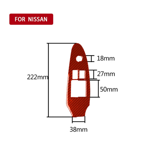 Adhésif décoratif pour le contrôle de la porte latérale ascendante, guide principal en fibre de carbone pour voiture pour Nissan 370Z / Z34 2009-, guide du sinistre à la configuration basse, commande de levage côté conduite principale, conduite à gauche