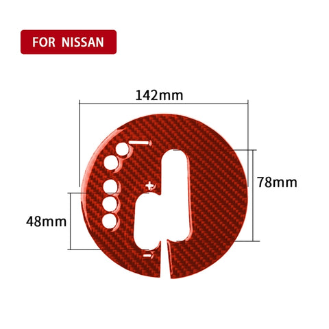 Adhésif décoratif pour panneau de changement automatique en fibre de carbone pour voiture pour Nissan 370Z / Z34 2009-, guide vers l'avant, panneau de transmission automatique, conduite à gauche (