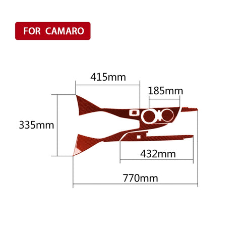 Adhésif décoratif pour téléphone extérieur du changement central en fibre de carbone 7 en 1 pour Chevrolet Camaro 2016-2019, guide à sinistre, cadre extérieur d'équipement de commande 7 en 1