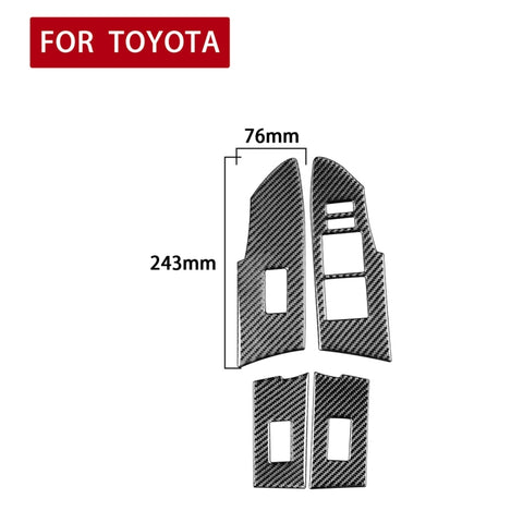 Adhésif décoratif pour alzacristalli en fibre de carbone pour voiture pour Toyota Corolla / Levin 2014-2018, guide à sinistre, lève-vitre, conduite à gauche