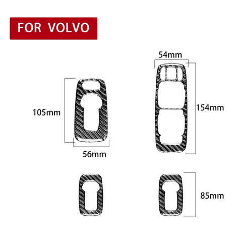 Set di adesivi decorativi per porte in fibra di carbonio 4 in 1 per auto B per Volvo XC90 2003-2014, guida a destra, Door Set B, Right Drive