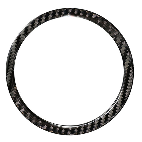 2 pièces autocollantes décoratives en teinte unitaire avec anneau en clacson en fibre de carbone pour BMW G01 X3 2018-2020 / G02 X4 2019-2020, guide sinistra et destra universale, 2 PCS Horn Ring