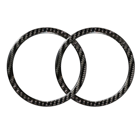 2 pièces autocollantes décoratives en teinte unitaire avec anneau en clacson en fibre de carbone pour BMW G01 X3 2018-2020 / G02 X4 2019-2020, guide sinistra et destra universale, 2 PCS Horn Ring