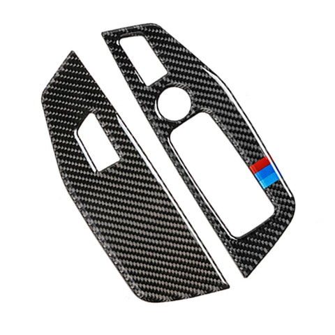 Adesivo decorativo a 3 colori per pannello di controllo in vetro per finestrini in fibra di carbonio per BMW G01 X3 2018-2020 / G02 X4 2019-2020, guida a sinistra, Window Glass Control Panel 3-color