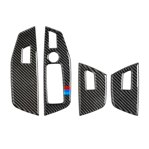 Adesivo decorativo a 3 colori per pannello di controllo in vetro per finestrini in fibra di carbonio per BMW G01 X3 2018-2020 / G02 X4 2019-2020, guida a sinistra, Window Glass Control Panel 3-color