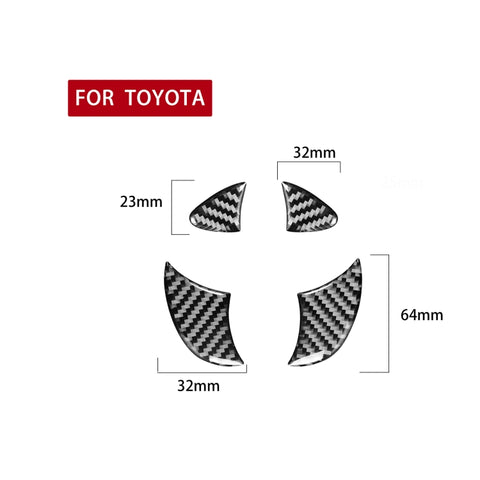 4 pezzi/set adesivo decorativo con logo centrale anteriore in fibra di carbonio per Toyota 4Runner 2010-2020, Front Middle Net Logo - Novalix Store