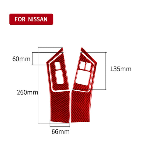 4 pezzi/set adesivi per pannelli pulsanti alzacristalli in fibra di carbonio per Nissan GTR R35 2008-2016, guida a destra, Window Lift Buttons Panel , Right Driving - Novalix Store