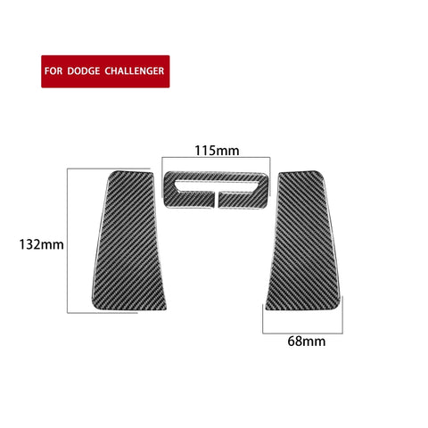 3 pièces/ensemble d'adhésifs décoratifs pour panneau de ceinture de sécurité pour voiture en fibre de carbone pour Dodge Challenger de 2015 à aujourd'hui, guide vers le haut, panneau de ceinture de sécurité
