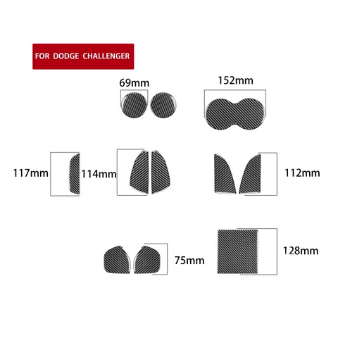 11 pièces/ensemble d'adhésifs décoratifs pour porte de voiture en fibre de carbone pour Dodge Challenger de 2015 à aujourd'hui, guide à sinistre, coussinet de fente de porte