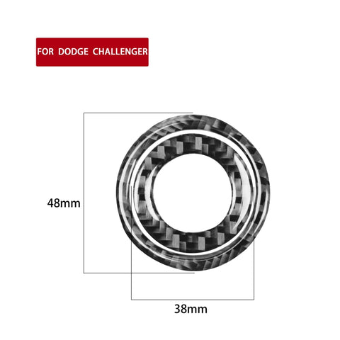 2 pezzi/set adesivi decorativi per interruttore di accensione per auto in fibra di carbonio per Dodge Challenger dal 2015 ad oggi, guida a sinistra, Ignition Switch