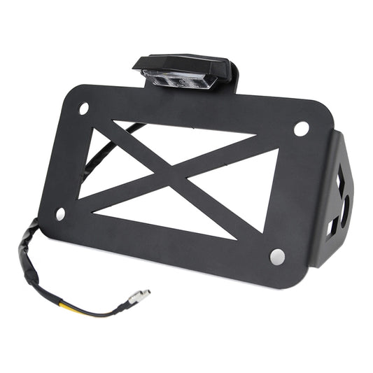 Portatarga retrò per moto American Cruise con luce, License Plate Holder