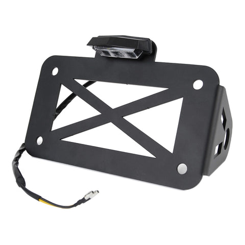 Portatarga retrò per moto American Cruise con luce, License Plate Holder