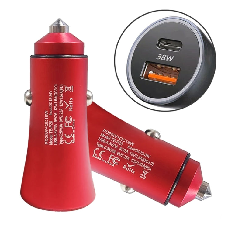 20W Dual Interface Car Fast Charger - Aluminum Alloy Design