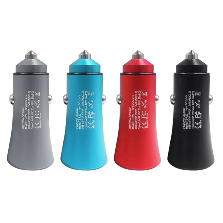 20W Dual Interface Car Fast Charger - Aluminum Alloy Design