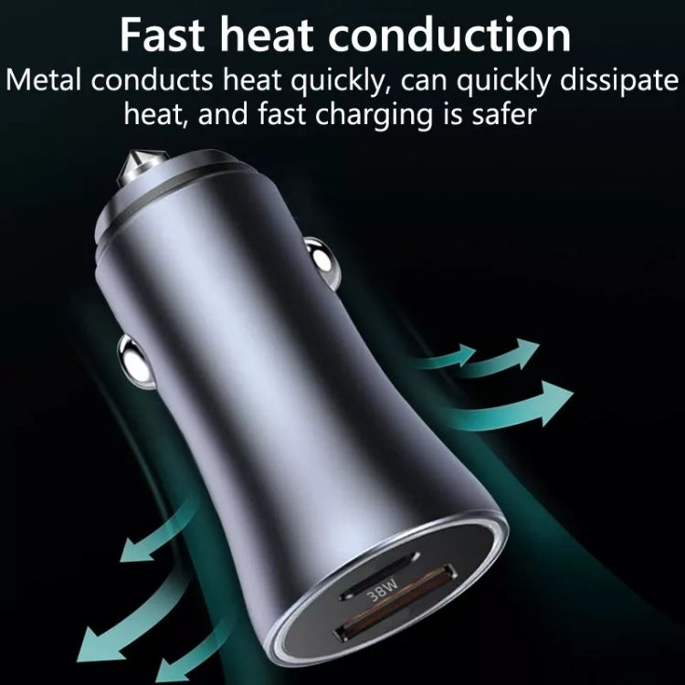 20W Dual Interface Car Fast Charger - Aluminum Alloy Design