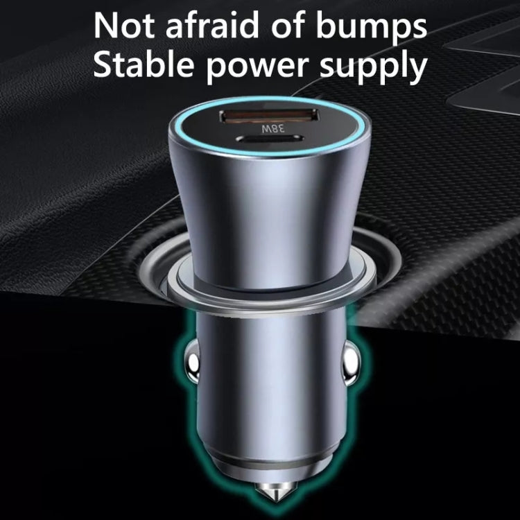 20W Dual Interface Car Fast Charger - Aluminum Alloy Design