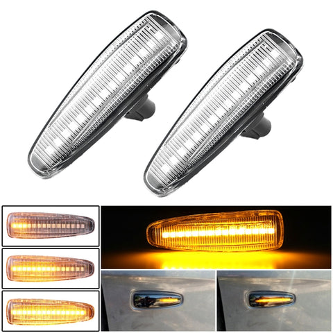 2 pezzi per Mitsubishi Lancer 2008-2018 luce laterale parafango LED dinamico per auto, For Mitsubishi Lancer 2008-2018 (Transparent), For Mitsubishi Lancer 2008-2018 (Transparent Black)