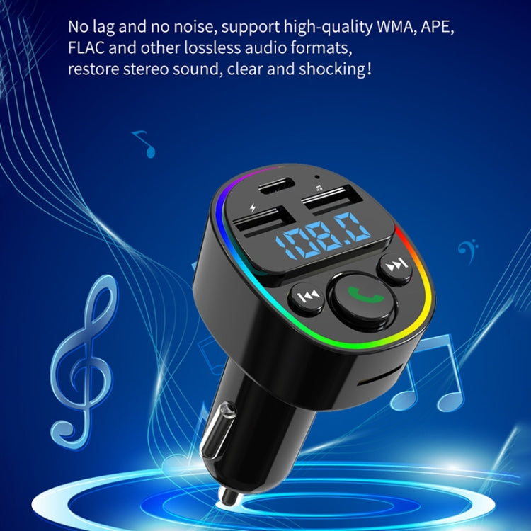 Car Bluetooth MP3 Player FM Transmitter with Ambient Light