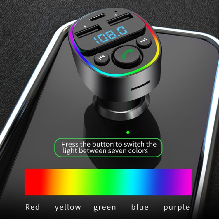 Car Bluetooth MP3 Player FM Transmitter with Ambient Light